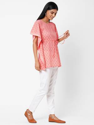 Pink printed cotton tunics 3