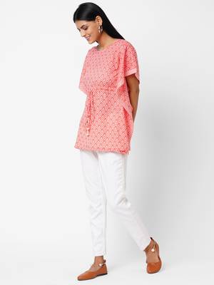 Pink printed cotton tunics 4