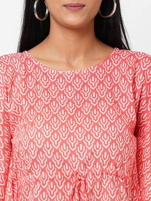 Pink printed cotton tunics 5