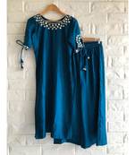 Blue mirror cotton salwar