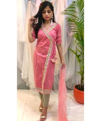 Peach mirror cotton salwar 1