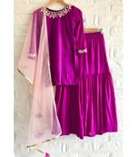 Purple mirror cotton salwar