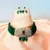 Green Brass Base Gold Plated Polish American Diamond High End Beaded Choker Necklace Jewellery set