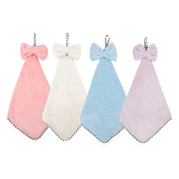 NFI essentials Microfiber Hanging Hand Towel for Wash Basin, Kitchen Basin Set of 4 Multipurpose Hand Wipe Super 1