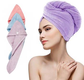NFI essentials Hair Drying Microfiber Towel Set of 3 Absorbent Super Quick Dry Shower Hair Towel 1