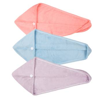 NFI essentials Hair Drying Microfiber Towel Set of 3 Absorbent Super Quick Dry Shower Hair Towel 2