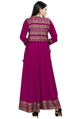 Jambu Creation Women's Rayon Anarkali Kurti with Jacket 2