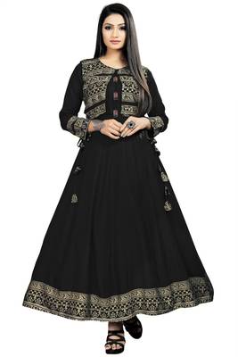 Jambu Creation Women's Rayon Anarkali Kurti with Jacket 1