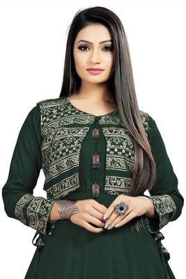 Jambu Creation Women's Rayon Anarkali Kurti with Jacket 5