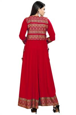 Jambu Creation Women's Rayon Anarkali Kurti with Jacket 2
