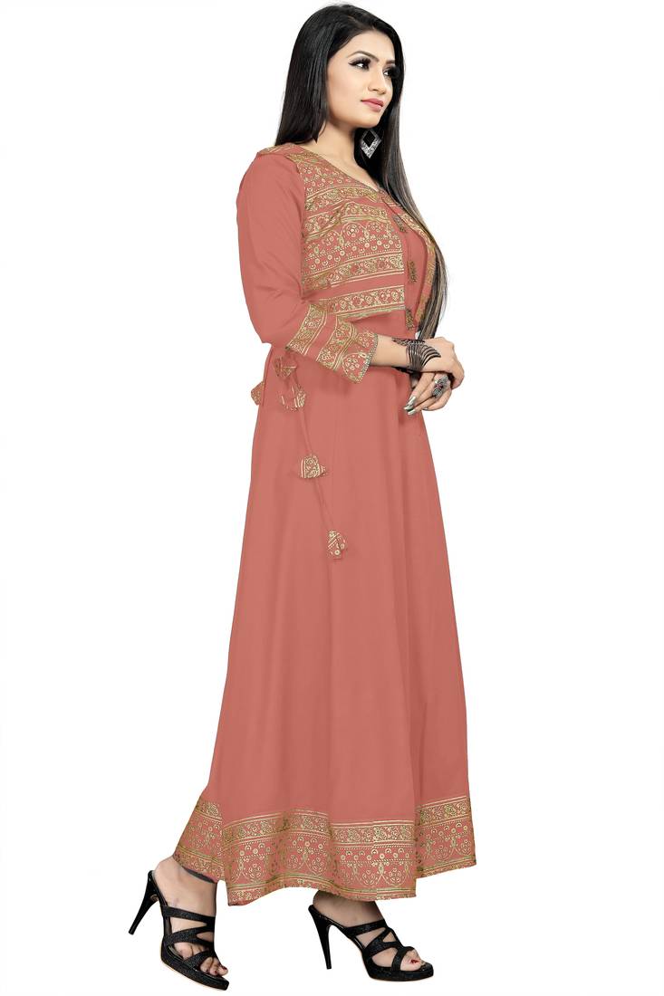 Jambu Creation Women's Rayon Anarkali Kurti with Jacket