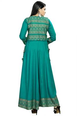 Jambu Creation Women's Rayon Anarkali Kurti with Jacket 2