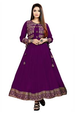 Jambu Creation Women's Rayon Anarkali Kurti with Jacket 1