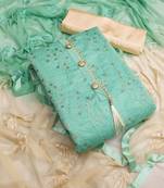 Light-green embroidered chanderi salwar