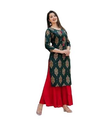 Black Rayon Printed stitched Kurti 3