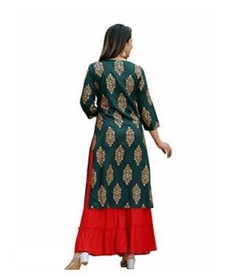 Black Rayon Printed stitched Kurti 4