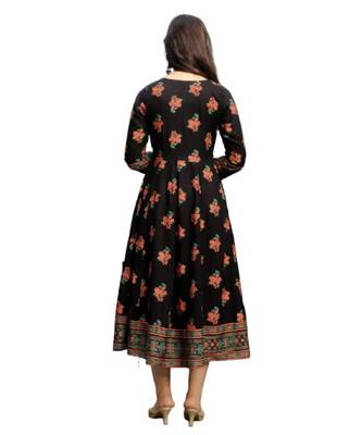 Black Rayon Printed stitched  KurtI 5