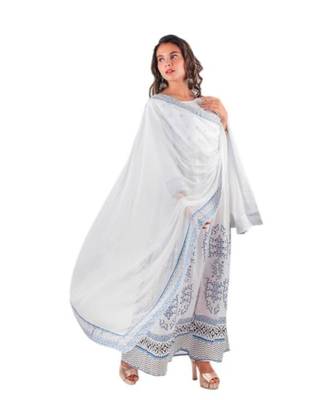 White Rayon Printed stitched  KurtI 4