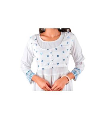 White Rayon Printed stitched  KurtI 5