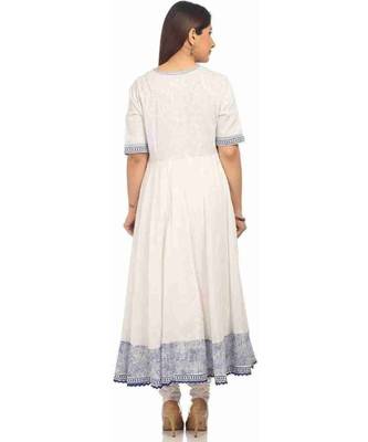 White Rayon Printed stitched  KurtI 6