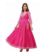 Pink Rayon Gota Work stitched  KurtI