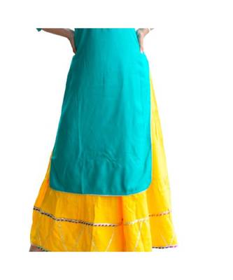 Blue Rayon Gota Work stitched  KurtI 3