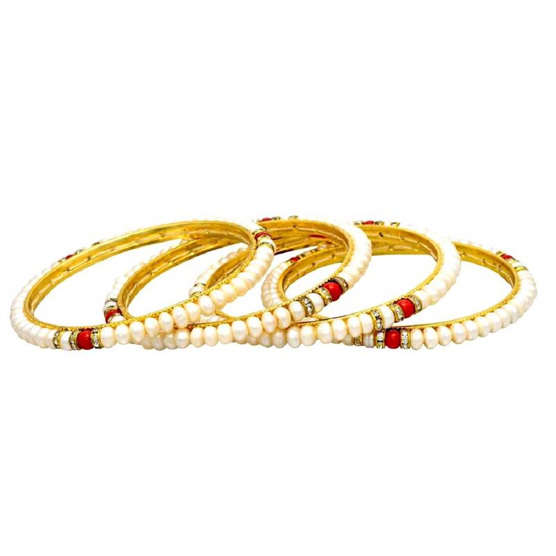 White pearl bangles-and-bracelets