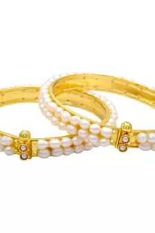 White pearl bangles-and-bracelets