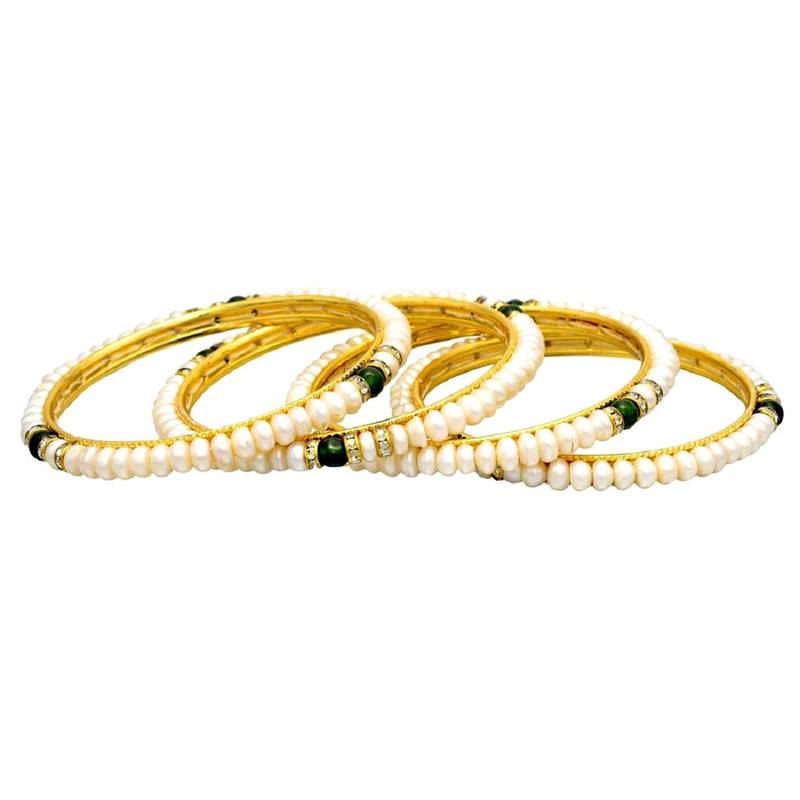 White pearl bangles-and-bracelets