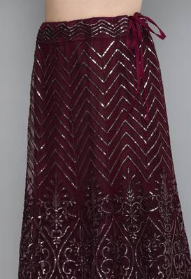 Kvsfab Magenta Embellished Semi-Stitched Lehenga & Unstitched Blouse With Dupatta 5