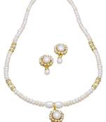 White pearl necklaces