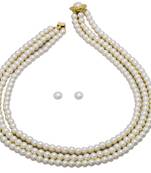 White pearl necklaces