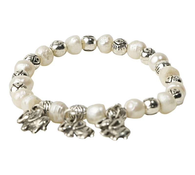 White pearl bracelets