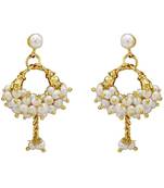 White pearl earrings