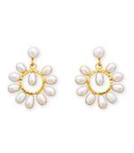 White pearl earrings