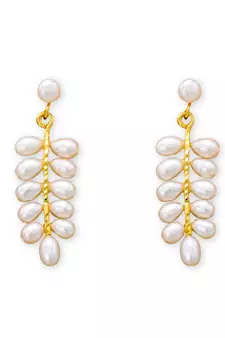White pearl earrings