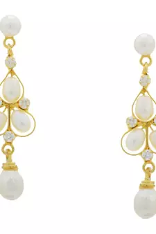 White pearl earrings