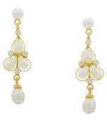 White pearl earrings