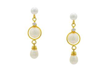 White pearl earrings 1