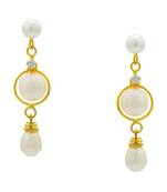 White pearl earrings