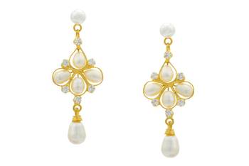 White pearl earrings 1