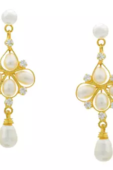 White pearl earrings