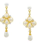 White pearl earrings