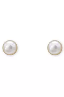 White pearl earrings