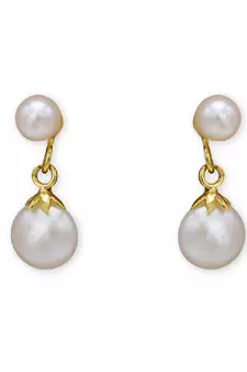 White pearl earrings