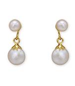 White pearl earrings