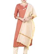 Beige plain rayon party-wear-kurtis