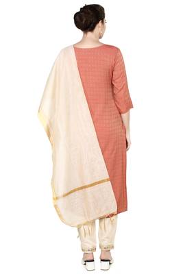 Beige plain rayon party-wear-kurtis 5