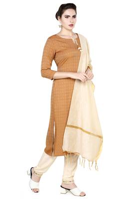 Brown plain rayon party-wear-kurtis 2