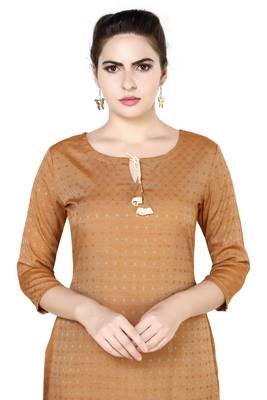 Brown plain rayon party-wear-kurtis 4